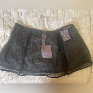 NWT SavageXFenty black sheet garnet skirt